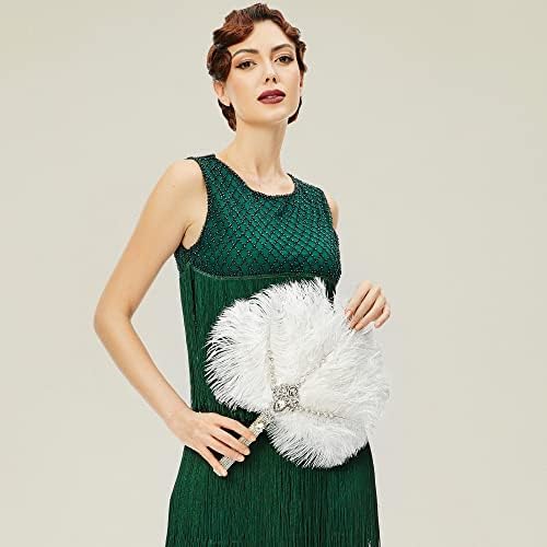 BABEYOND Vintage Bridal Feather Bouquet Fan