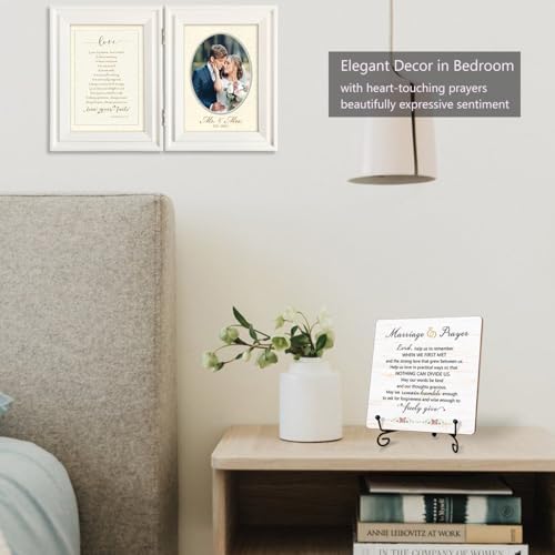 Marriage Prayer Plaque 5x5 Christian Wedding Gift with Stand