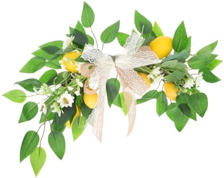 Lifelike Artificial Lemon Wreath for Summer Decor
