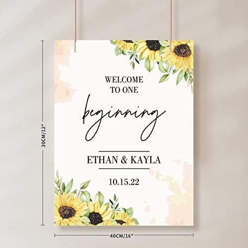 Alioyoit Personalized Wood Wedding Welcome Sign