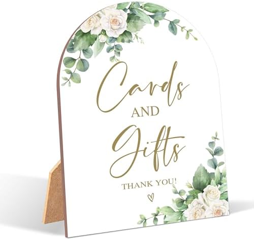 White Rose Wedding Arch Sign with Stand 1