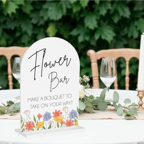 Flower Bar Sign Wedding Acrylic Decor for Desk Table
