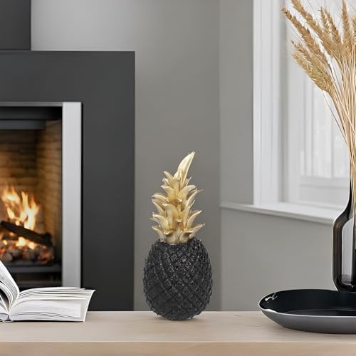 Resin Pineapple Sculpture Decor Black