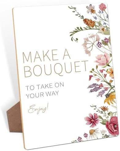 Modern Wedding Wooden Sign with Stand 8x11 Inch