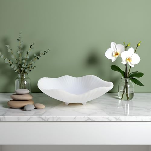 ARTRHYT Large Decorative Bowl with Scallop Pedestal
