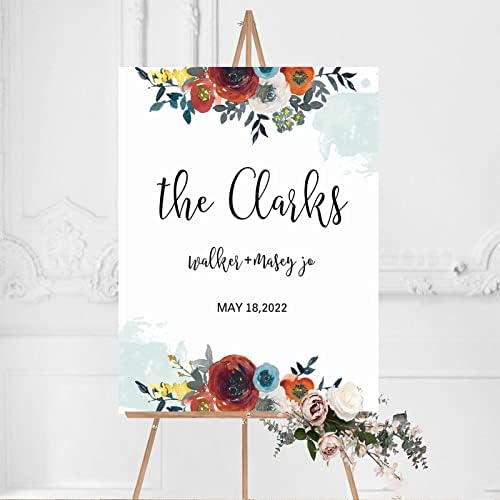Personalized Wedding Welcome Sign Elegant Wood 12x16 Inch