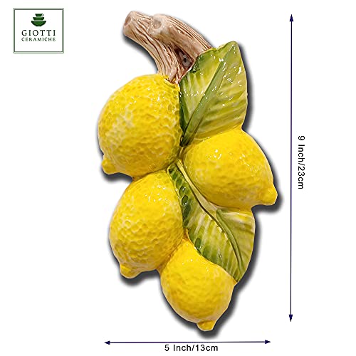 Italian Ceramic Lemons Wall Decor for Kitchen