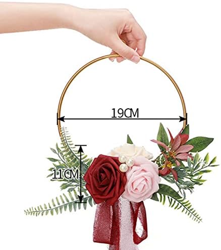 Red Wedding Floral Hoop Wreath for Bridesmaids
