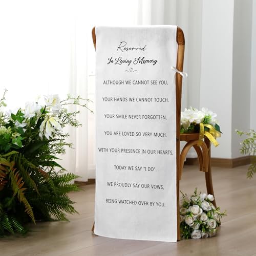 Loving Memory Wedding Chair Sign Banner White 15 x 50