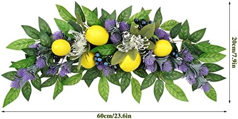 236 Inch Artificial Lemon Wreath with Lavender