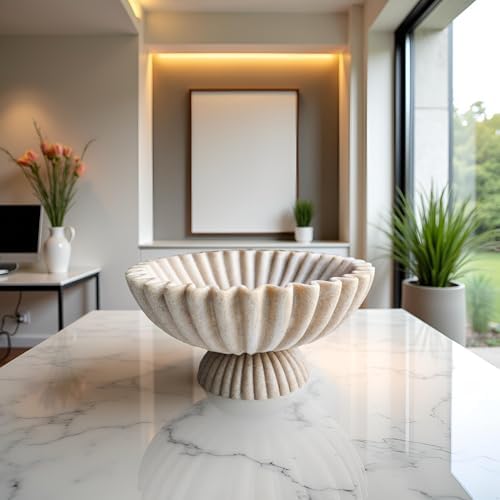 10 Inch Scalloped Decorative Bowl with Base