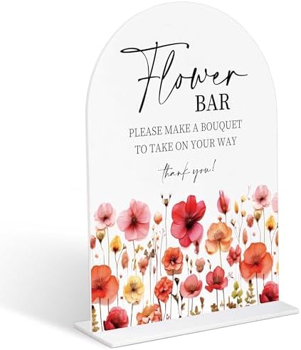 Floral Bar Sign for Wedding Reception and Ceremony