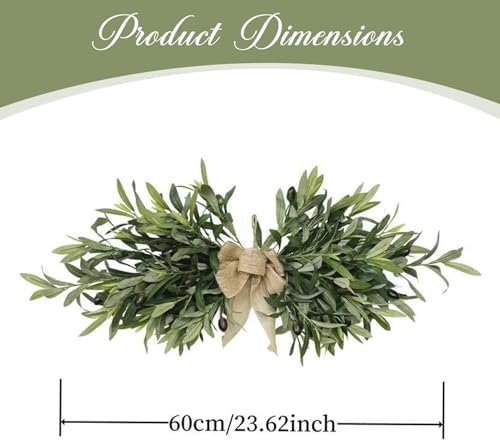 24 inch Artificial Olive Wreath with Green Leaves and Fruit