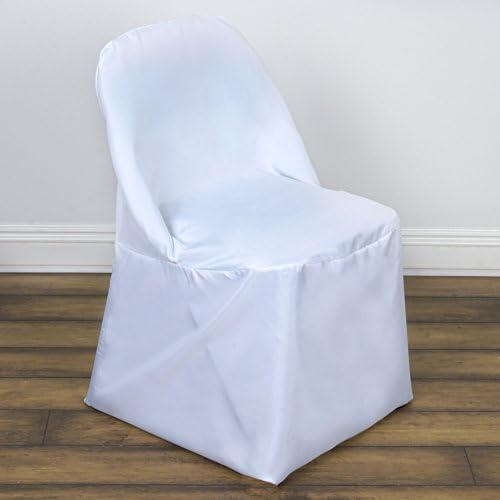 BalsaCircle 10pcs White Folding Chair Covers for Events
