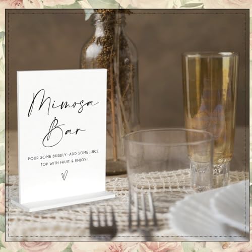 6 Pack Minimalist White Acrylic Wedding Signs