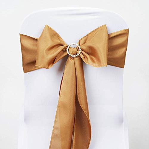 Balsa Circle 10 Gold Chair Sashes for Wedding Decor