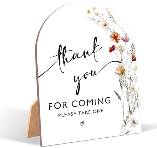 Wildflower Thank You For Coming Sign Wedding Reception Decor