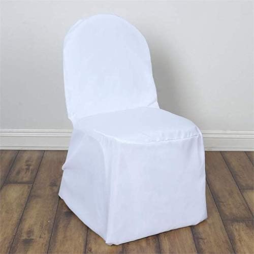 Balsa Circle 10 Pc White Polyester Chair Covers for Parties and Weddings
