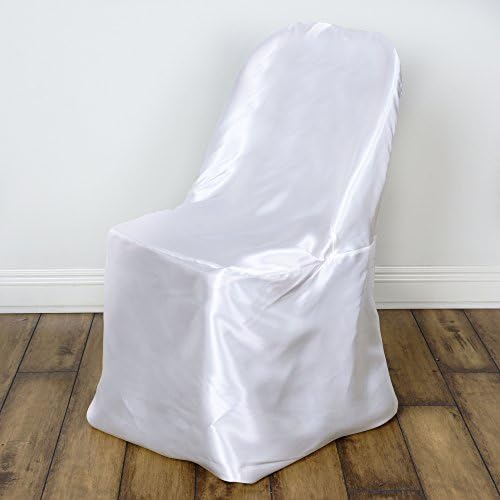 BalsaCircle 10pcs White Satin Folding Chair Covers for Events