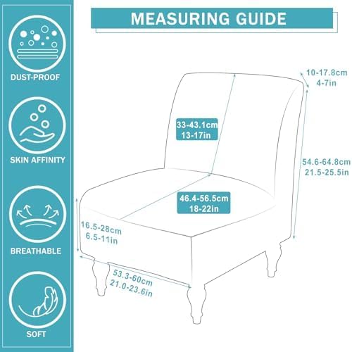 Iauddy Armless Accent Chair Slipcover Cover