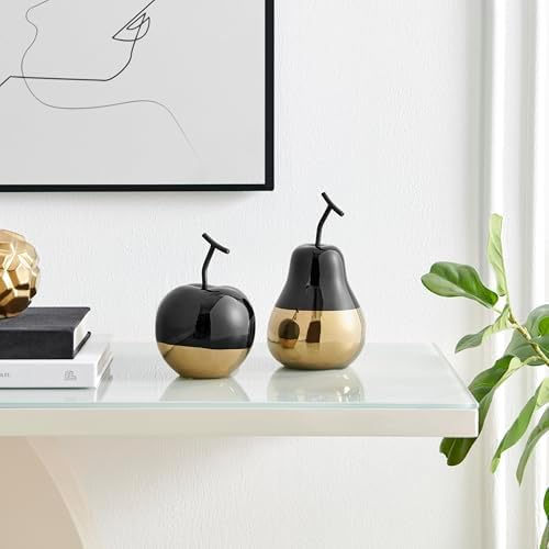Danya B Vost Dipped Fruit Sculpture Set of 2 - BlackGold