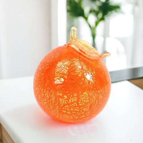 MY ITALIAN DCOR Handmade Murano Glass Orange Figurine 4 Inch Tall