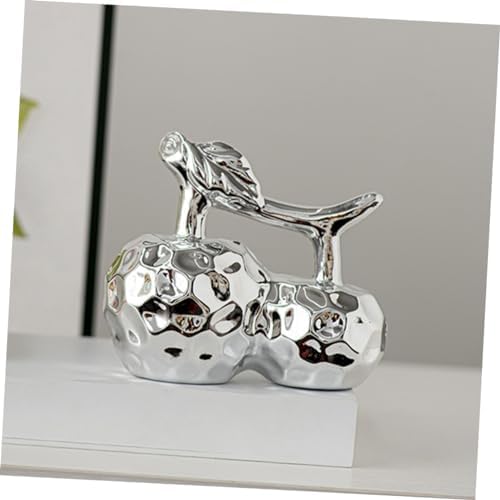 Happyyami Ceramic Cherry Statue Artificial Fruit Decor