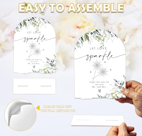 Greenery Let Love Sparkle Wedding Sign 6x8 Inch