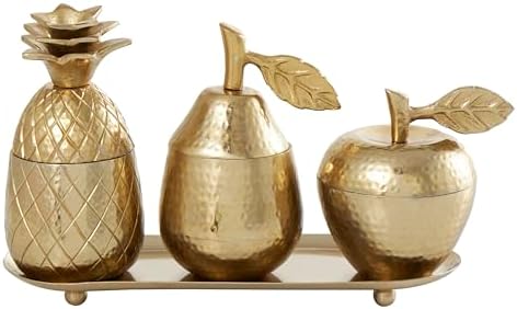 Deco 79 Gold Aluminum Decorative Jars Set