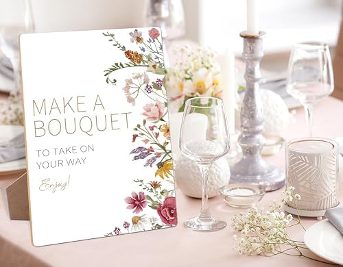Modern Wedding Wooden Sign with Stand 8x11 Inch