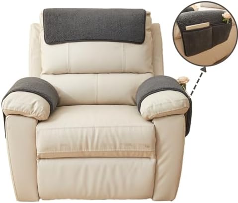 vctops 4 Piece Sherpa Fleece Sofa Slipcover Set