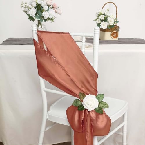 Efavormart 5pcs Gold Satin Chair Sashes Bow Ties