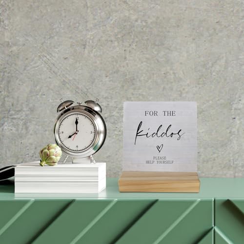 Kids Wedding Sign with Wood Base Decor