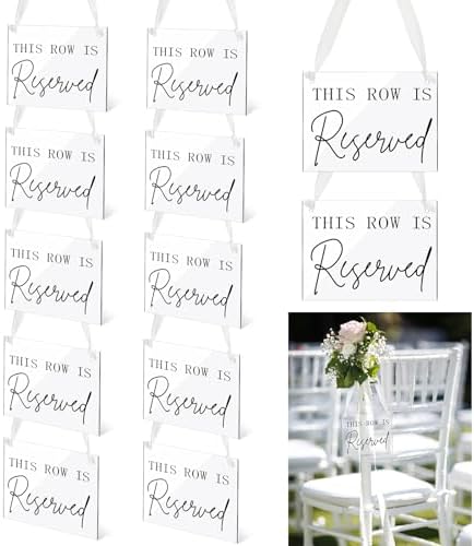 Yousoontic 12 Pack Reserved Chair Signs with Ribbon