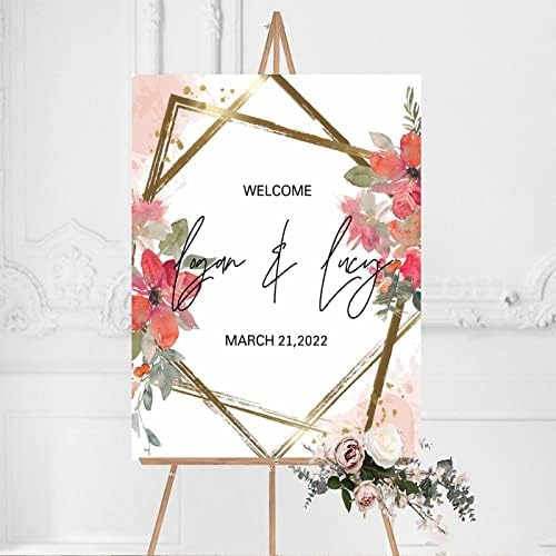 Alioyoit Wooden Wedding Welcome Sign 12x16 Inch 1