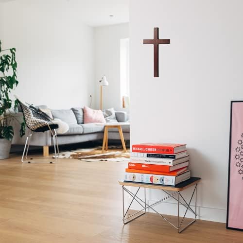 KUXBET Wooden Wall Cross with Stand for Hanging or Display