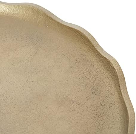 Kate and Laurel Alessia Gold Metal Tray 16 Inch Diameter
