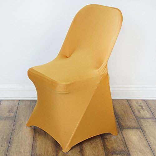 6pcs Gold Spandex Folding Chair Covers for Parties