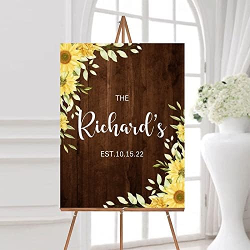Alioyoit 12x16 Inch Rustic Wood Wedding Welcome Sign
