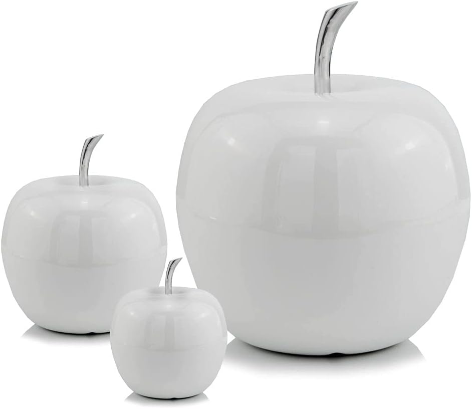 Modern Day Accents 3972 White Apple Sculpture