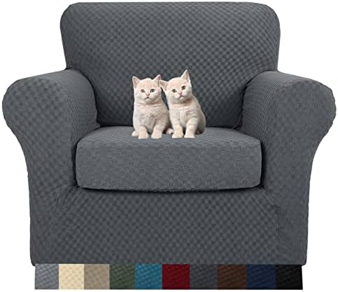 MAXIJIN 2 Piece Jacquard Chair Covers with Arms