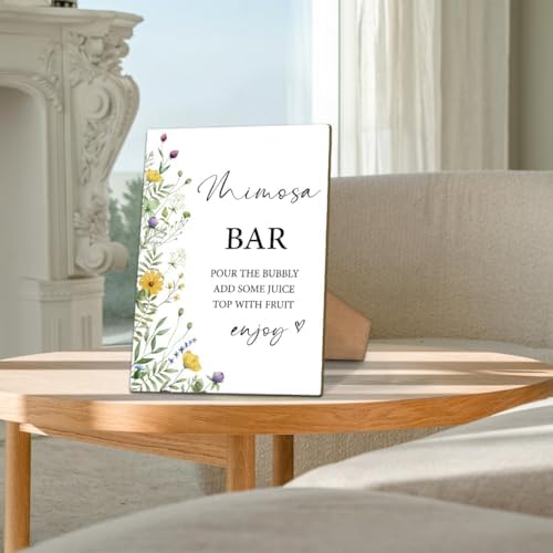 Mimosa Bar Bridal Shower Sign 8x11 with Stand