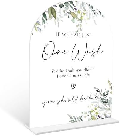 Greenery Wedding Memorial Sign 6x8 White Arch Acrylic