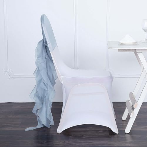 Efavormart Dusty Blue Wedding Chair Sashes Set