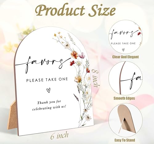 Wildflower Wedding Favor Sign with Stand