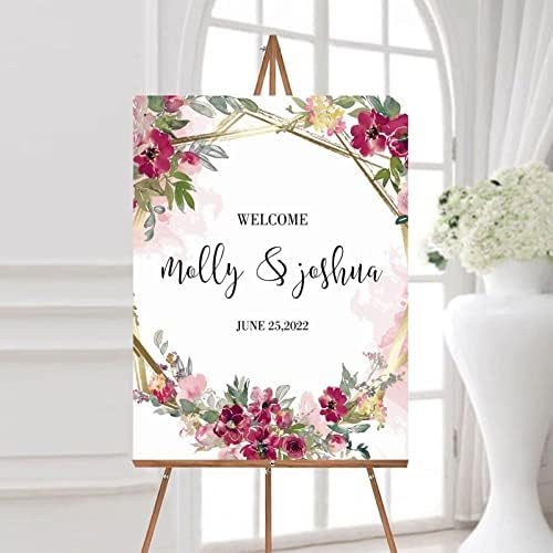 Alioyoit Wooden Wedding Welcome Sign 12x16 Inch
