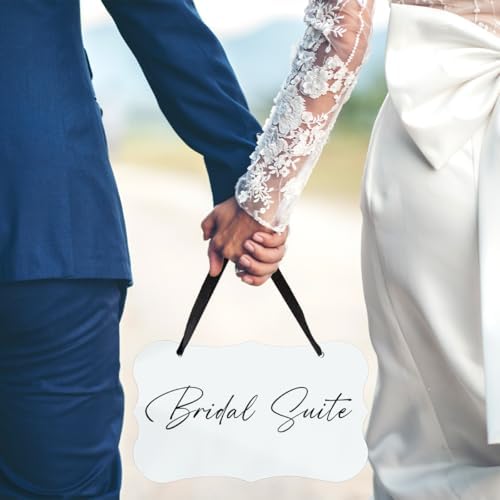 White Acrylic Wedding Decor Sign with Hanging Ribbon