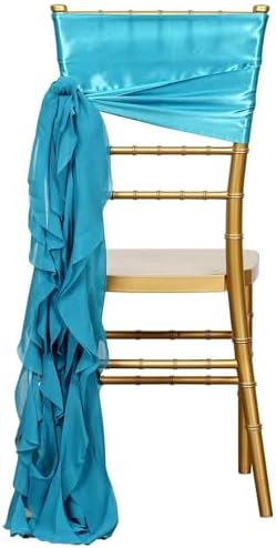 Balsa Circle 10 Turquoise Curly Chiffon Chair Sashes