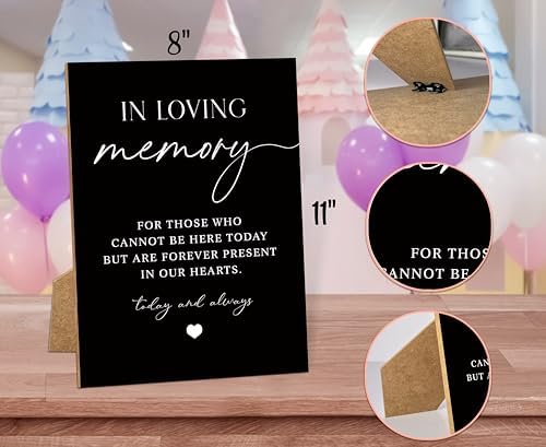 Wedding Memorial Sign 8x11 Black Wooden Stand