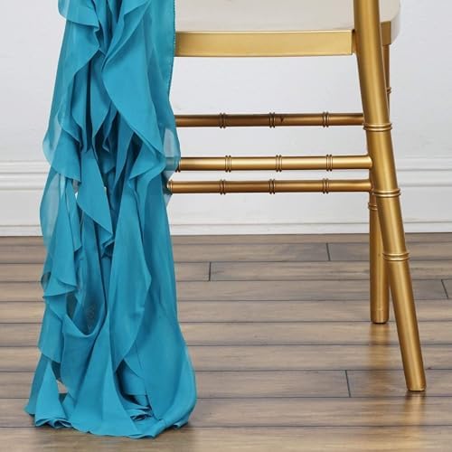 Balsa Circle 10 Turquoise Curly Chiffon Chair Sashes